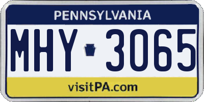PA license plate MHY3065