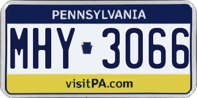 PA license plate MHY3066