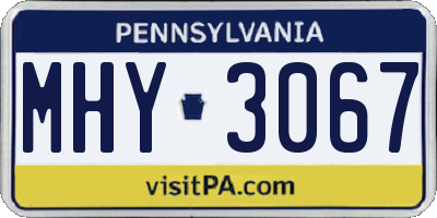 PA license plate MHY3067