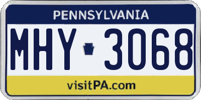 PA license plate MHY3068