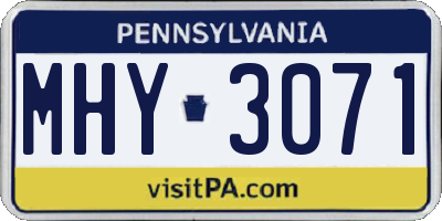 PA license plate MHY3071