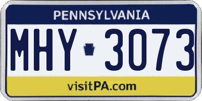 PA license plate MHY3073