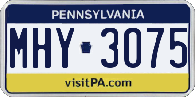 PA license plate MHY3075