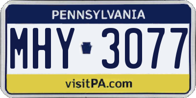 PA license plate MHY3077