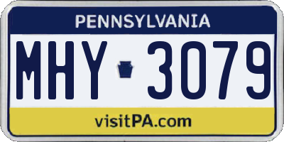 PA license plate MHY3079