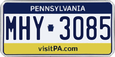 PA license plate MHY3085