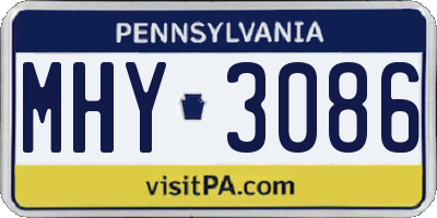PA license plate MHY3086