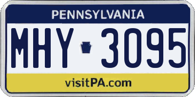 PA license plate MHY3095