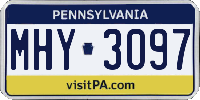 PA license plate MHY3097