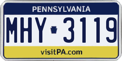 PA license plate MHY3119
