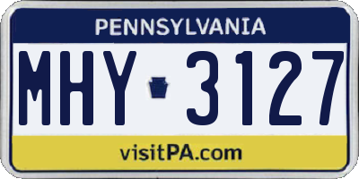 PA license plate MHY3127