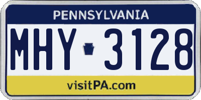 PA license plate MHY3128