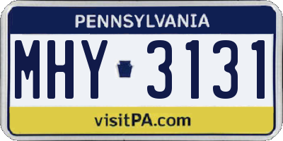 PA license plate MHY3131
