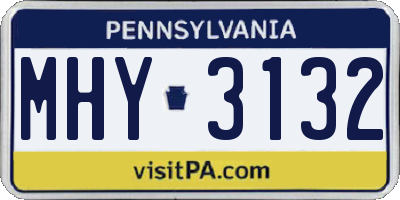PA license plate MHY3132