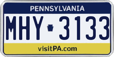 PA license plate MHY3133