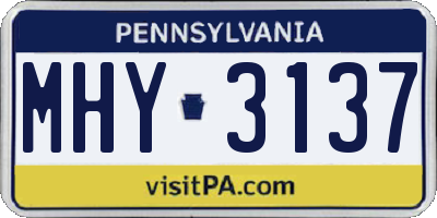 PA license plate MHY3137