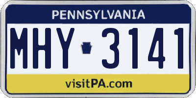 PA license plate MHY3141
