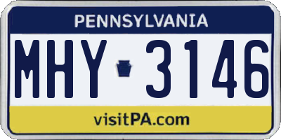 PA license plate MHY3146