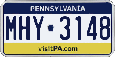PA license plate MHY3148