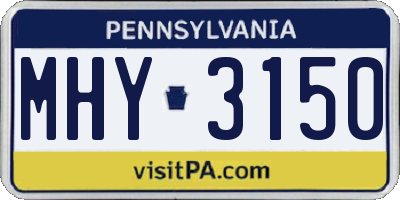 PA license plate MHY3150