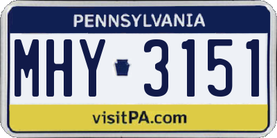 PA license plate MHY3151