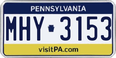 PA license plate MHY3153