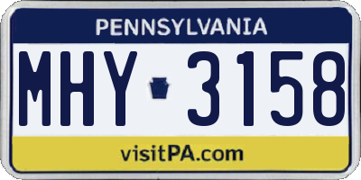 PA license plate MHY3158