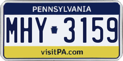 PA license plate MHY3159
