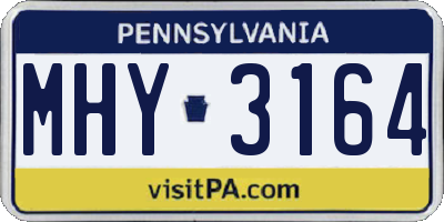 PA license plate MHY3164