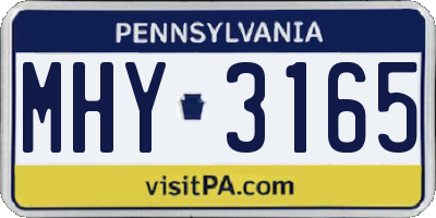 PA license plate MHY3165