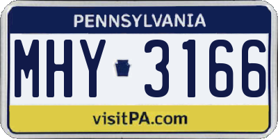 PA license plate MHY3166