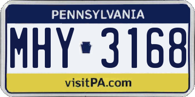 PA license plate MHY3168