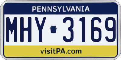 PA license plate MHY3169