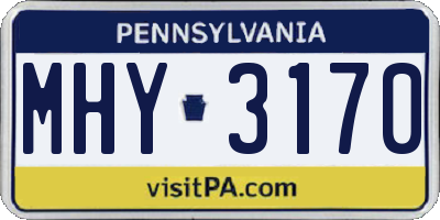 PA license plate MHY3170