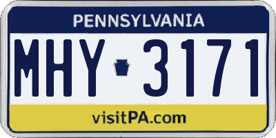PA license plate MHY3171