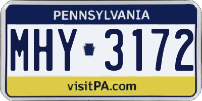 PA license plate MHY3172