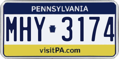 PA license plate MHY3174