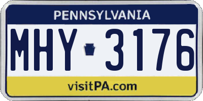 PA license plate MHY3176