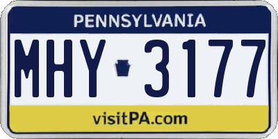 PA license plate MHY3177