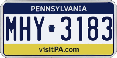 PA license plate MHY3183