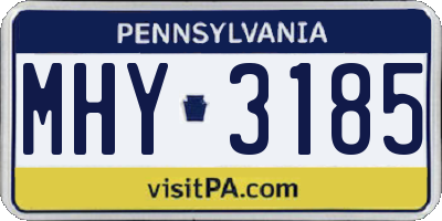 PA license plate MHY3185