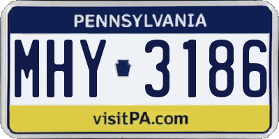 PA license plate MHY3186