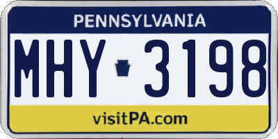 PA license plate MHY3198
