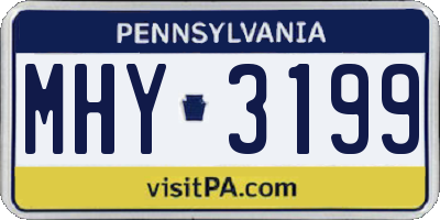 PA license plate MHY3199