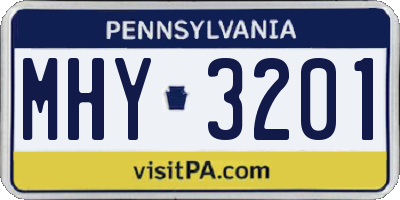PA license plate MHY3201