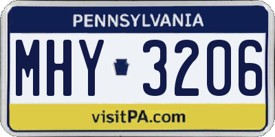 PA license plate MHY3206