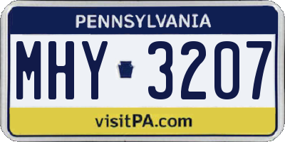 PA license plate MHY3207