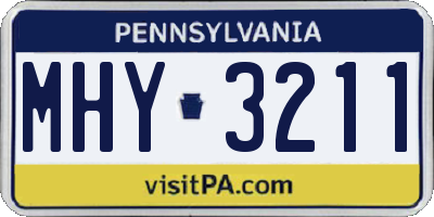 PA license plate MHY3211