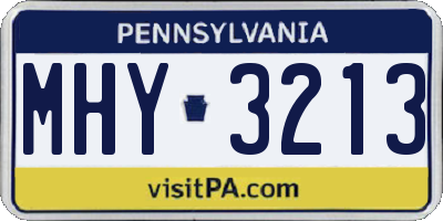 PA license plate MHY3213