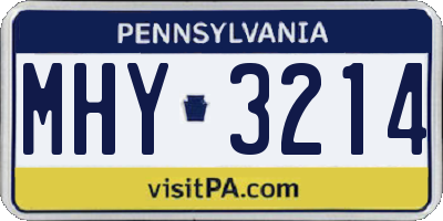 PA license plate MHY3214